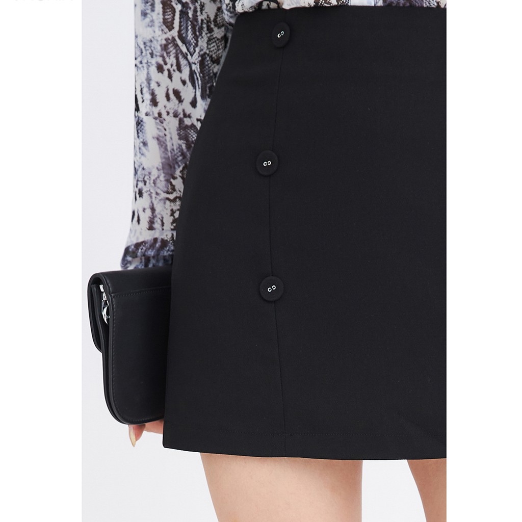 Chân váy chữ A ngắn 92WEAR 2 màu, đủ size, đính cúc trang trí JAA1216 | BigBuy360 - bigbuy360.vn