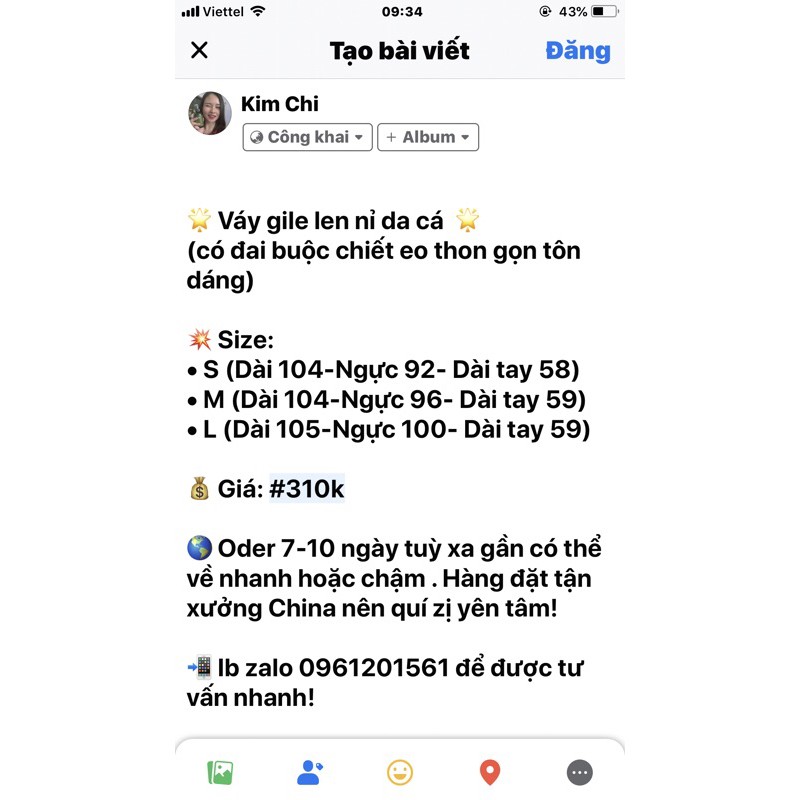 Váy gile len nỉ da cá tôn dáng