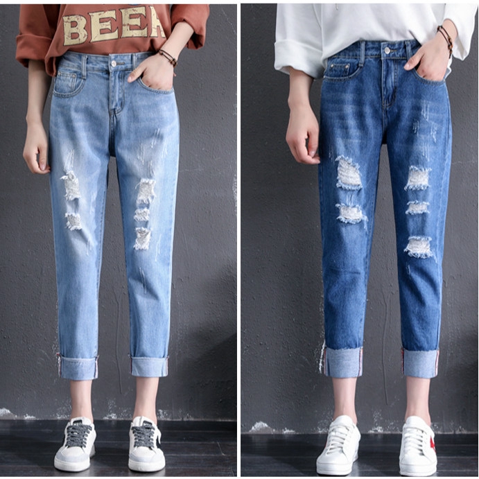 Quần Jean Denim Nữ Lưng Cao Size Lớn