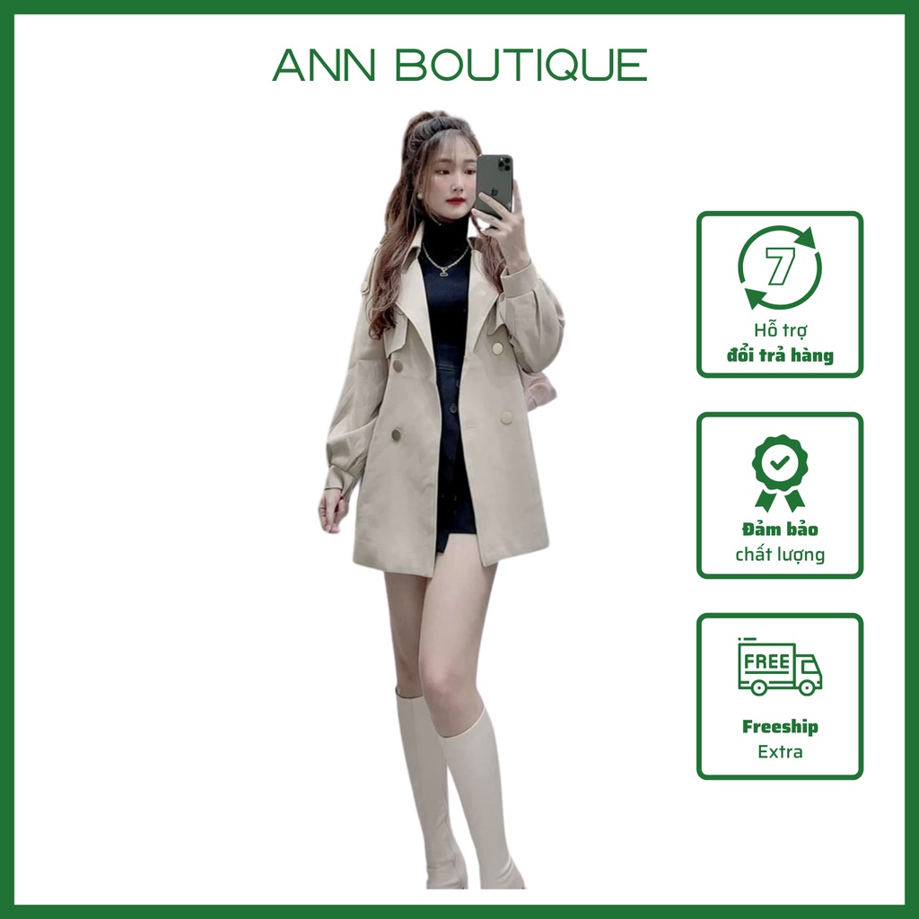 [ Hàng Cao Cấp Loại 1 + Ảnh Thật] Áo Măng Tô Bo Tay Hàng Đẹp Dễ Thương Ann Boutique - 123