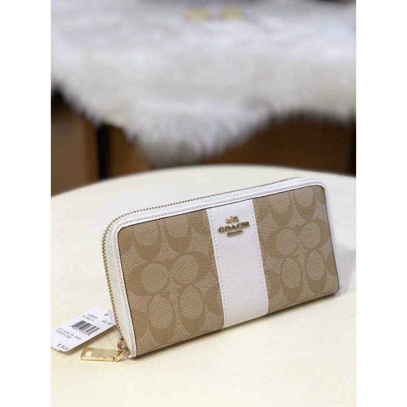 Ví Coach long wallet white