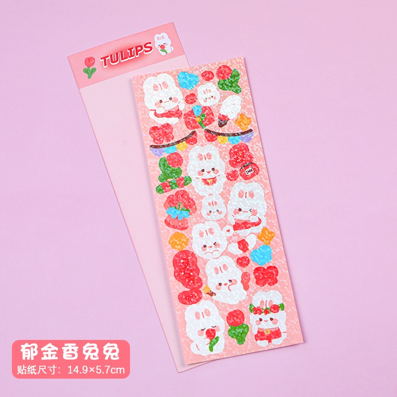 Miếng Dán Pet Màu Laser Họa Tiết Hoạt Hình Dễ Thương Trang Trí Sổ Tay diy