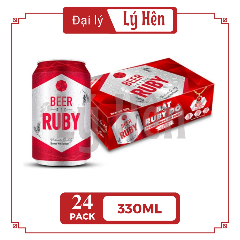 Thùng 24 Lon Bia Red Ruby Công Nghệ Đức Nguyên Liệu 330ml/Lon Date Luôn Mới