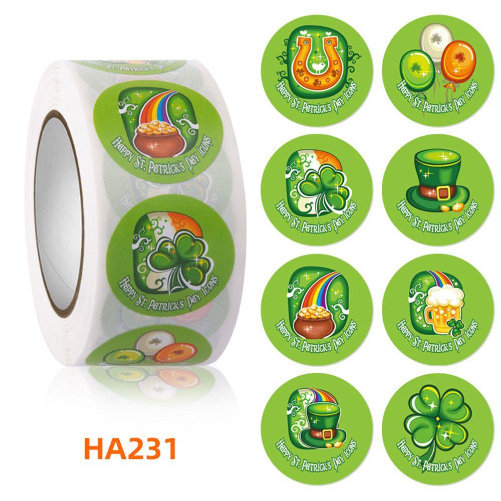 Cuộn 500 Miếng Dán Tự Dính Trang Trí Tiệc Ai-Len Độc Đáo Nhãn Dán Ngày Lễ Patrick