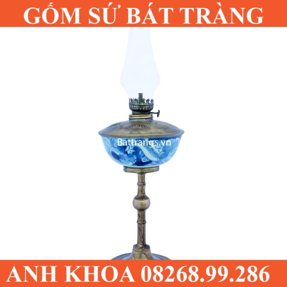 Đèn Thờ Đầu - Vẽ Long Ẩn - Gốm sứ Bát Tràng Anh Khoa