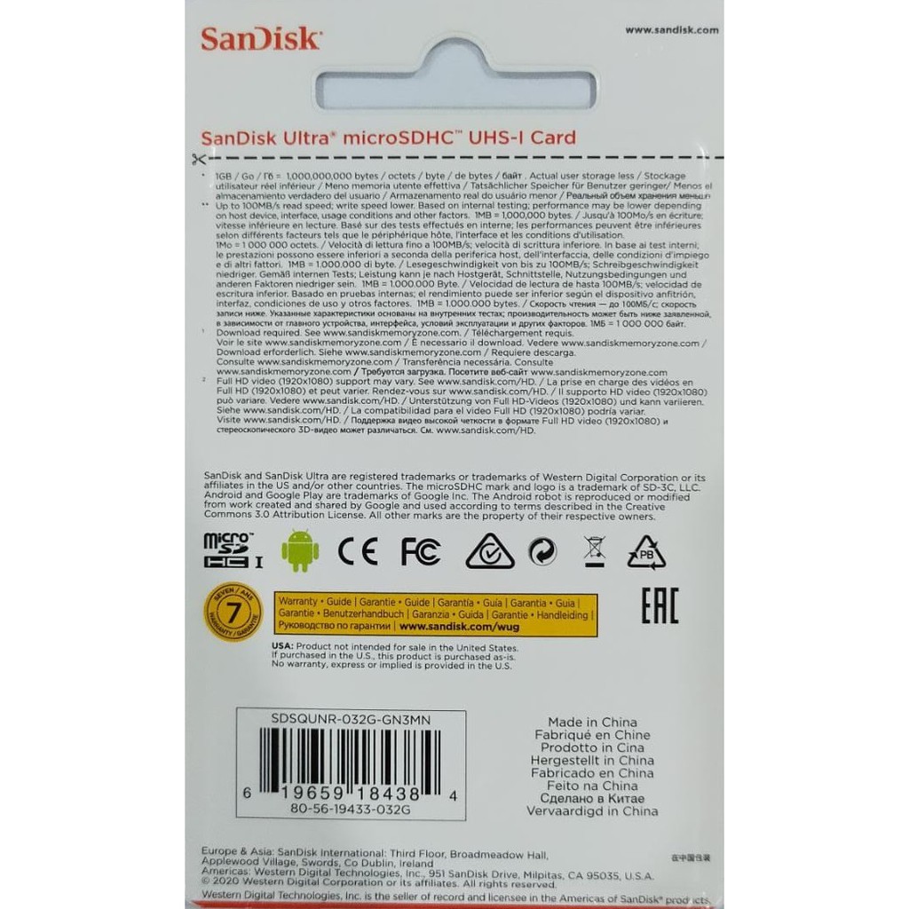 Thẻ Nhớ Micro Sd 32gb Hiệu Sandisk Chính Hãng | BigBuy360 - bigbuy360.vn