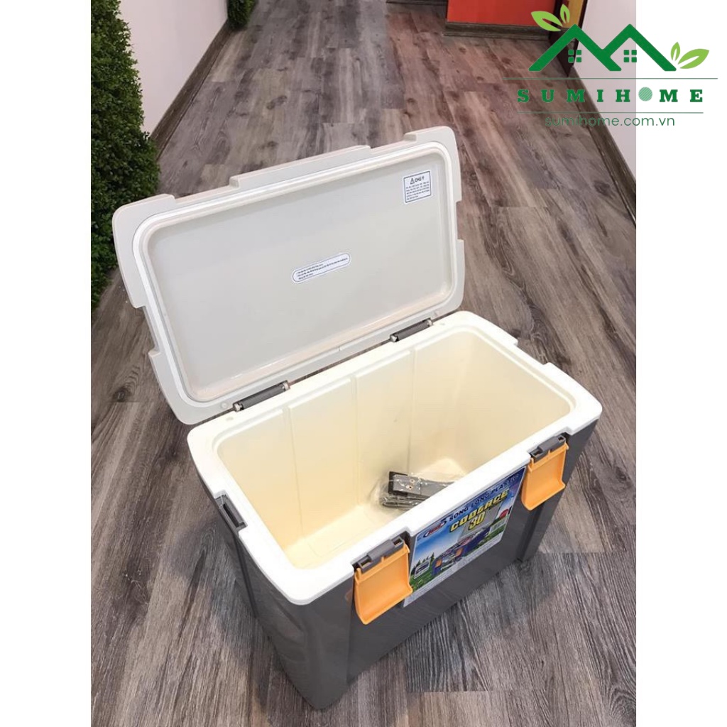 Thùng giữ nhiệt đựng đá 2 lớp giữ nhiệt chính hãng Song Long tặng kèm dây đeo thùng, đủ size 12L-30L - SUMIHOME