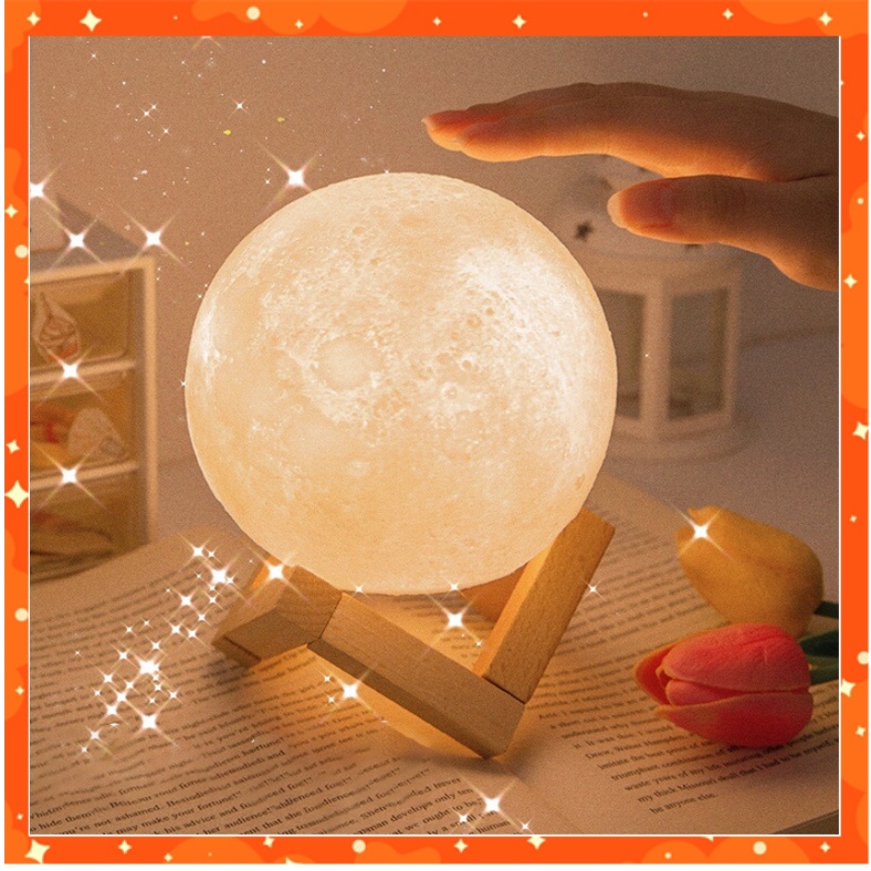 Đèn ngủ hình mặt trăng 3D để bàn trang trí, để bàn học, bàn trang điểm, tặng quà sinh nhật cho tình yêu