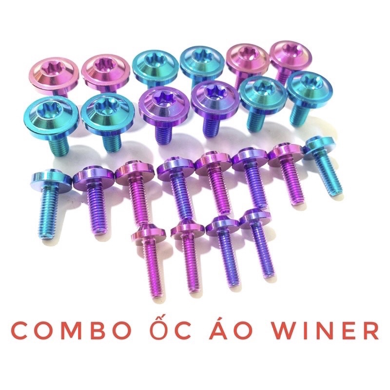 Combo full 24 ốc titan gắn dàn áo honda winner v1 và sonic cực sáng đẹp