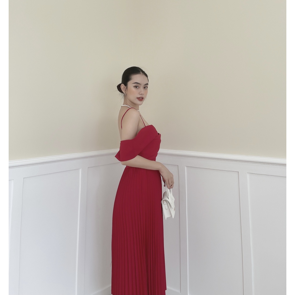 [BBSTORE'S] Đầm Hai Dây Trễ Vai Tùng Váy Dập Ly - D831 | BigBuy360 - bigbuy360.vn