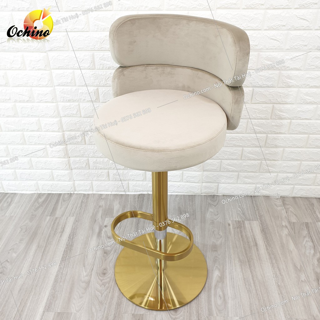 Ghế Trang Điểm Xoay, Ghế Quầy Bar Cao Cấp Inox Mạ Vàng 304 Ảnh Thật ( Hàng có Sẵn)