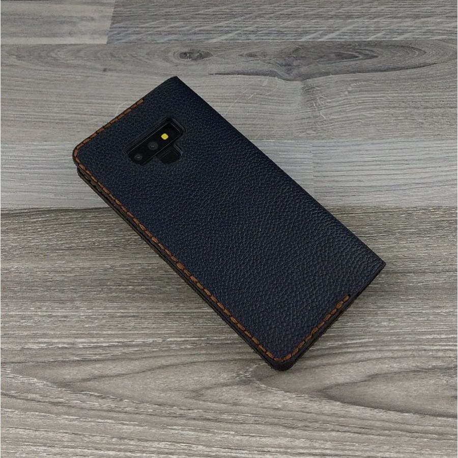 bao da samsung note 9 handmade da bò màu xanh hạt