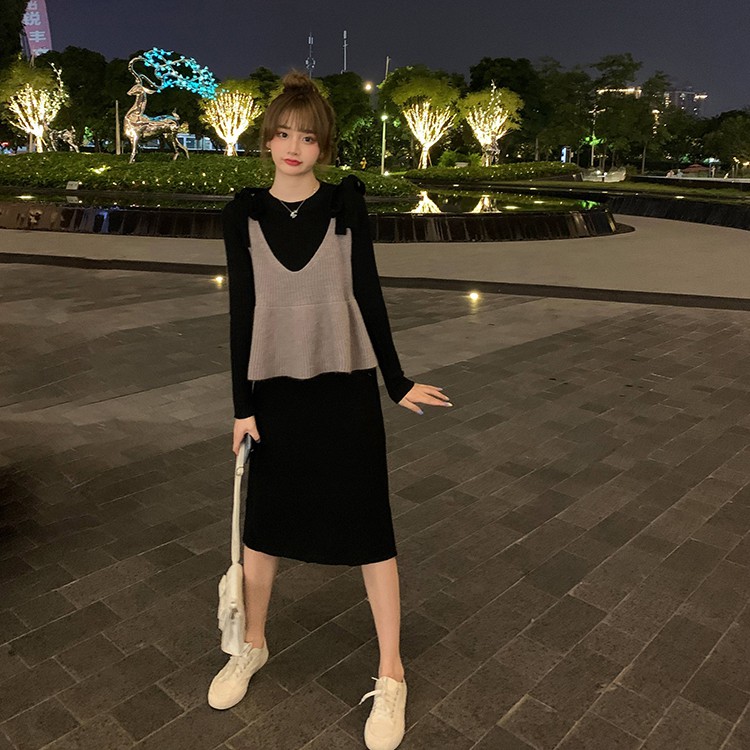 🌸Hàng Order🌸 Sét Váy Len Body với Áo Len Siêu Xinh?Hàng Quảng Châu Giá Sốc