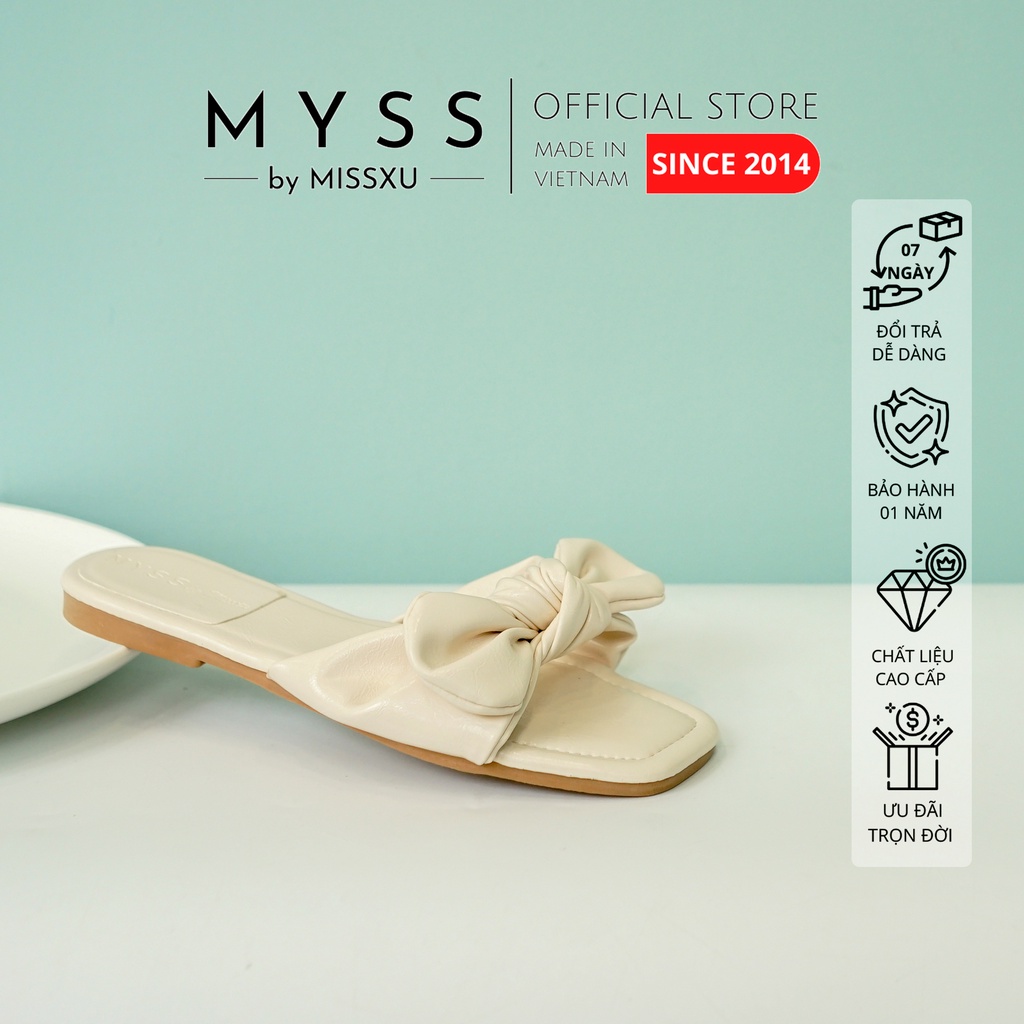 Dép nữ trệt quai phối nơ cột thời trang MYSS - DE84