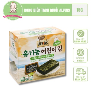 Rong biển hữu cơ tách muối Hàn Quốc Alvins (hộp 10 gói)