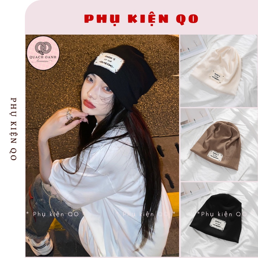 Mũ len dệt kim cao cấp vá lối [ Hàng đẹp lót cotton ] phong cách Hàn Quốc- Phụ kiện QO MLEN01