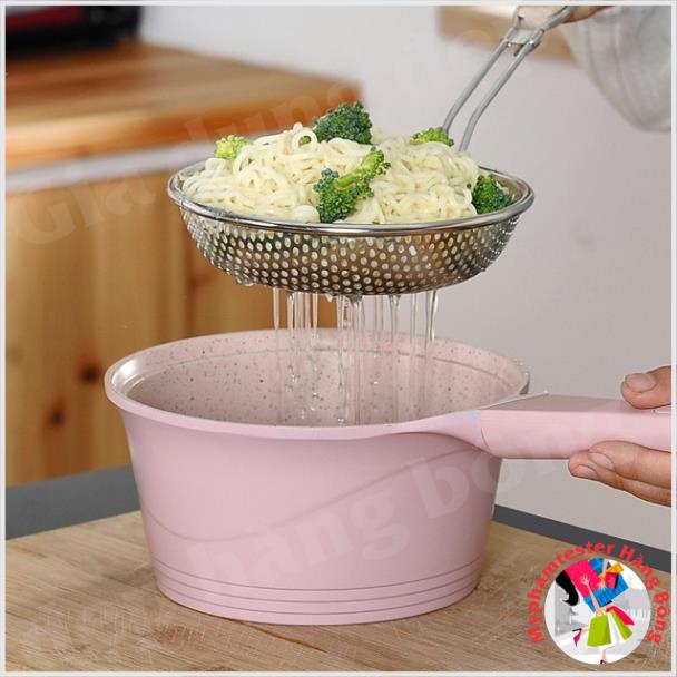 Vợt chao, muỗng vớt inox lỗ tròn cán gỗ