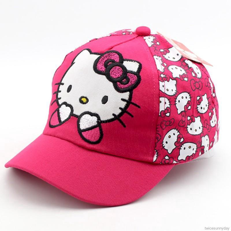Nón lưỡi trai chống nắng in hình mèo Hello Kitty dễ thương cho bé