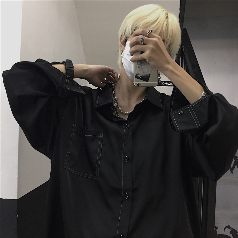 Áo Sơ Mi Dài Tay Trơn Màu Xinh Xắn Theo Phong Cách Hàn Quốc 22817 | BigBuy360 - bigbuy360.vn