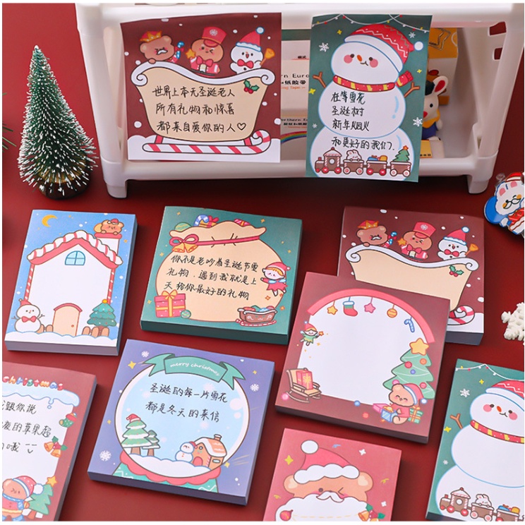 Note ghi chú Noel 8x8cm 50 tờ giá sỉ [Được chọn mẫu]