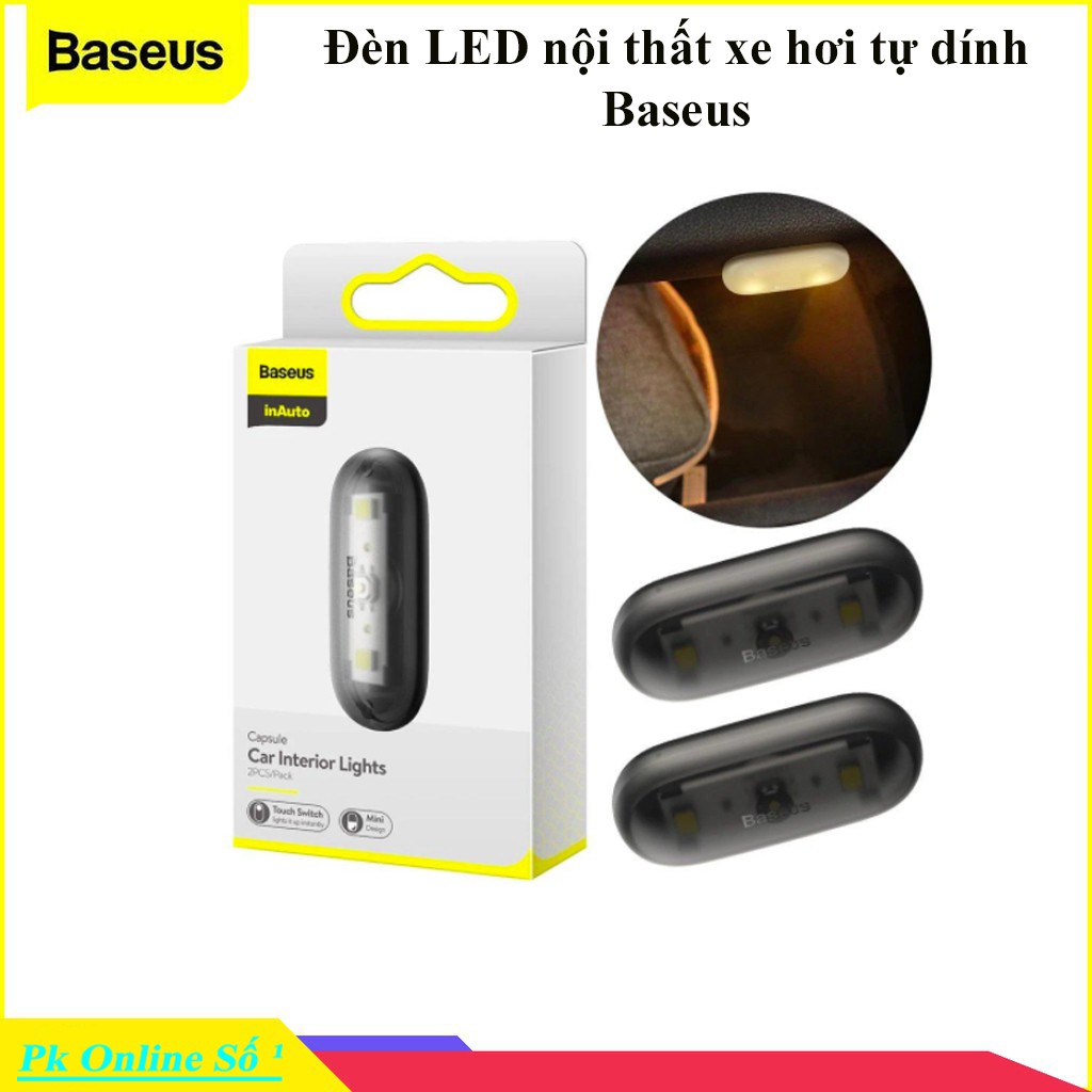 Set 2 miếng Đèn pin Led Baseus Chiếu sáng nội thất Từ cảm ứng Led Tiện Dụng Cho Ô Tô