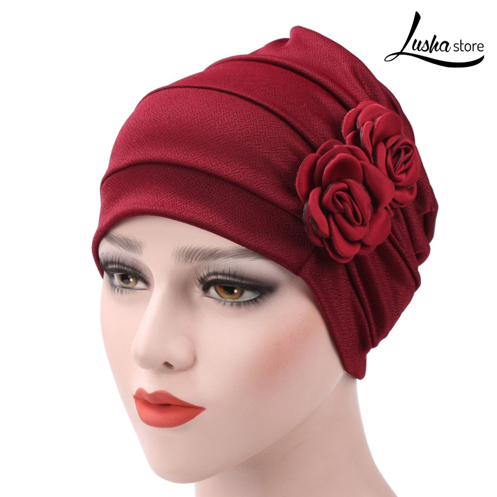 Lush Mũ Turban Vải In Hoa Phong Cách Hồi Giáo