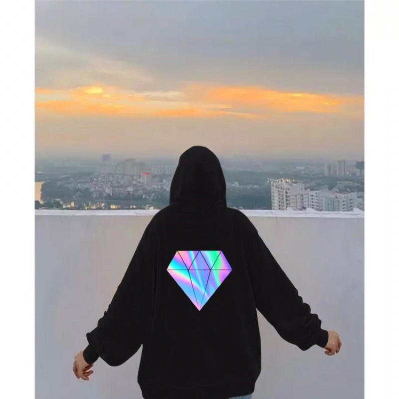 Áo Hoodie nỉ Phản Quang chất nỉ bông dày mịn
