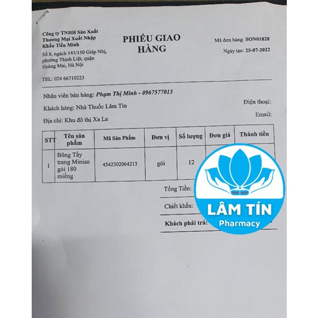 Bông Tẩy Trang Miniso 100% Sợi Bông Cotton Mền Mại Hàng Chính Hãng ( Túi 180 miếng )