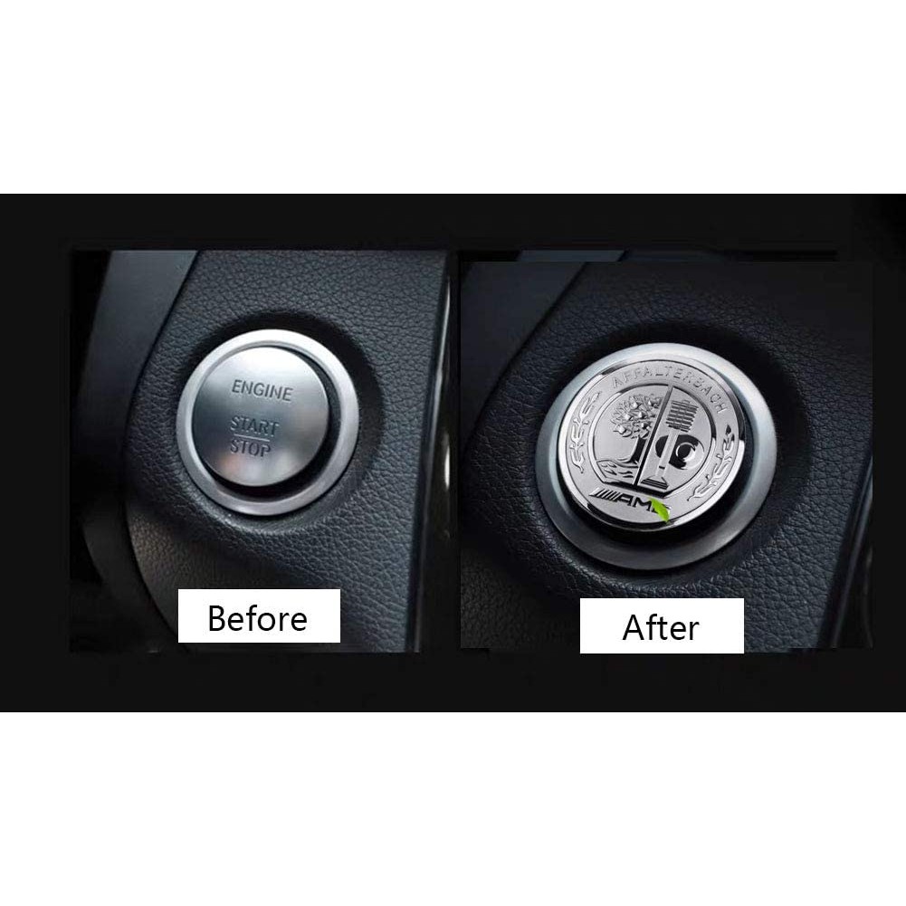 Logo 3D 35mm Dán Nút Khởi Động Xe Hơi Benz A M G GLA CLA GLE W176 W246 W166 C117 X156