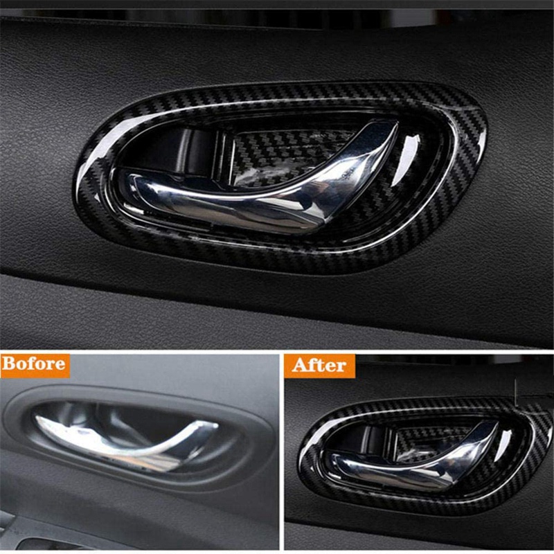 Miếng Dán Bảo Vệ Tay Nắm Cửa Xe Hơi Nissan Navara NP300 2016-2019 Bằng Sợi Carbon