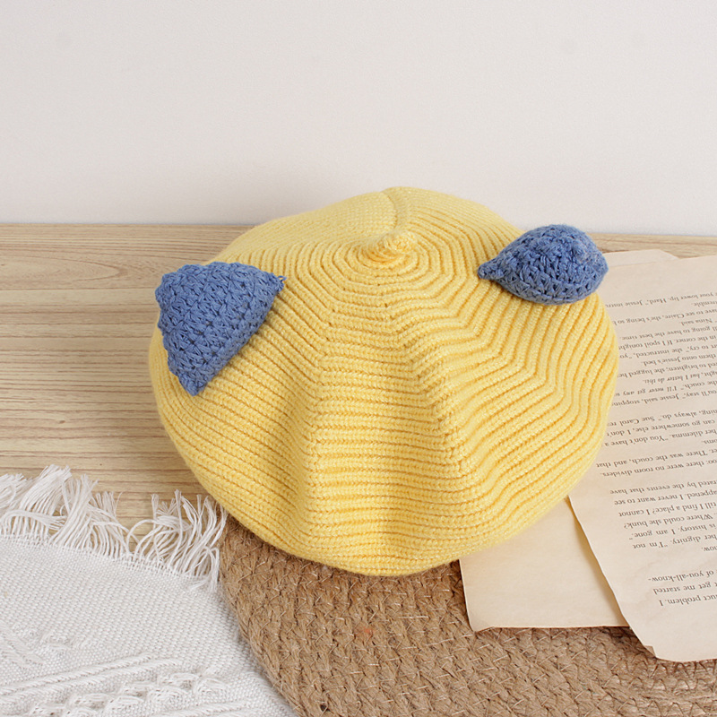 Cute Cat Ear Wool Hat For Baby Girl