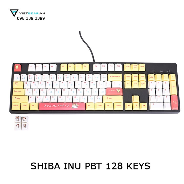 Bộ nút bàn phím Shiba Inu thick Pbt dyesub, cherry profile 128 nút