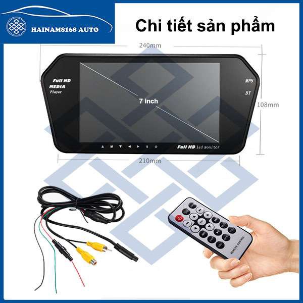 Màn hình hiển thị camera lùi, giải trí MP5, kết nối bluetooth, LCD 7 inch | BigBuy360 - bigbuy360.vn