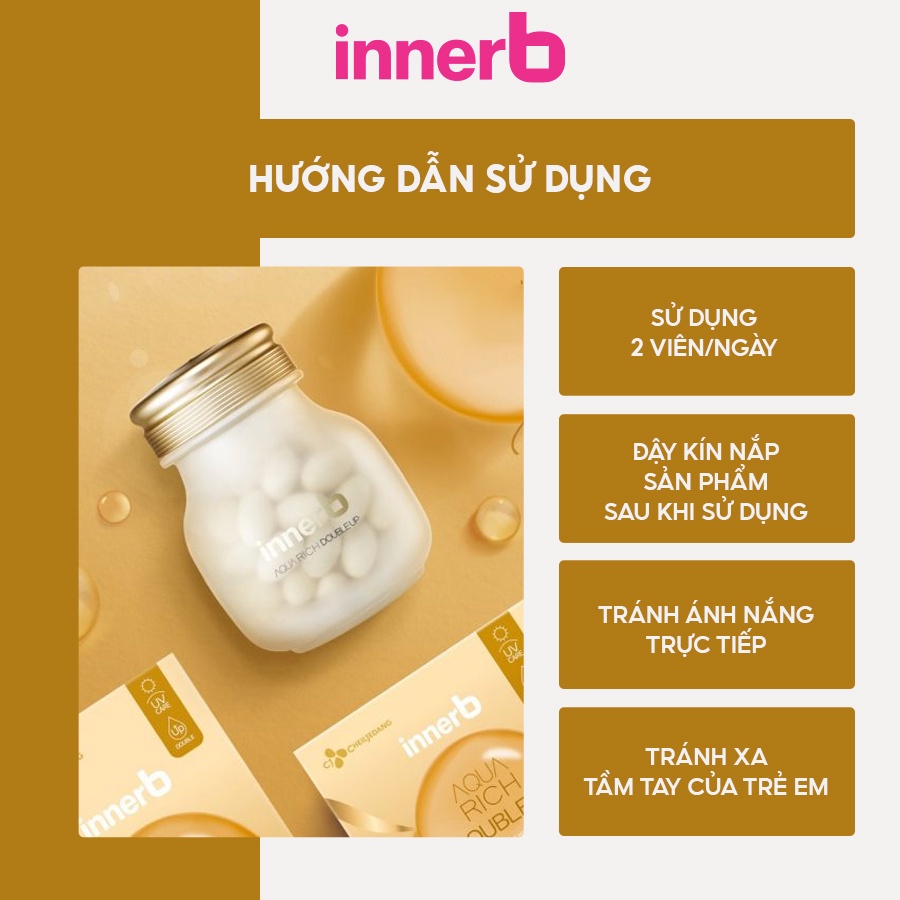 [Mã BMTTC60K giảm đến 60K đơn 50K] Viên Uống Cấp Nước Và Collagen InnerB Aqua Rich Double Up 70 viên