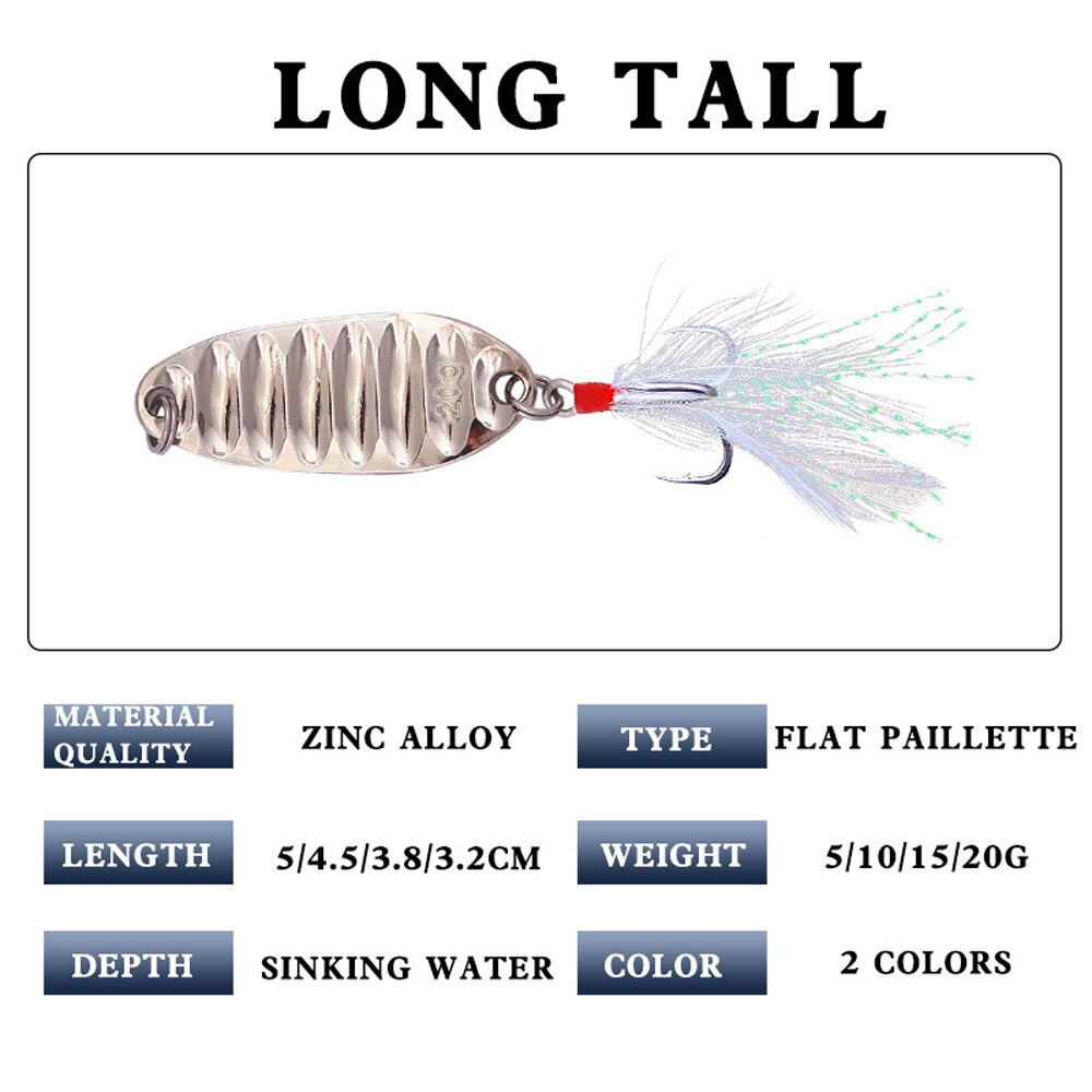 Mồi Câu Cá Giả Bằng Kim Loại Cứng Màu Vàng/Bạc 5g-20g