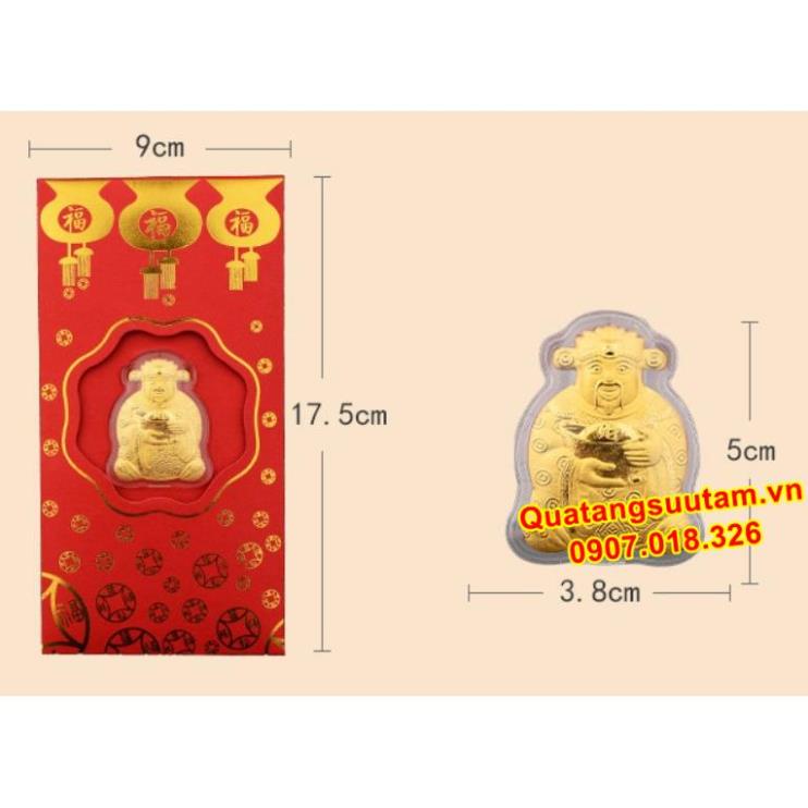 [RƯỚC LỘC] Phong Bao Lì Xì Thần Tài Vàng 24k, Quà Tết 2023