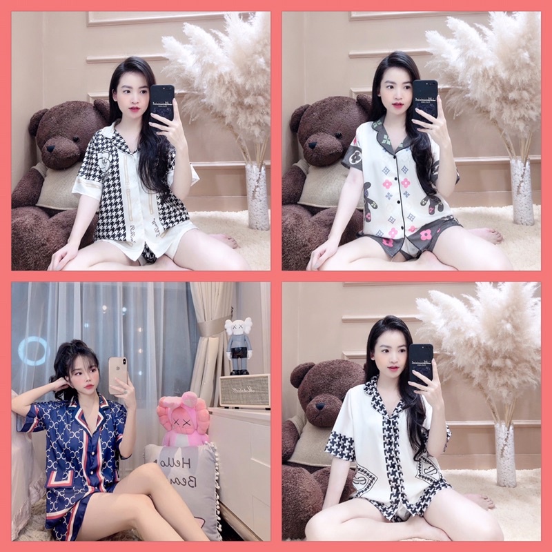 Bộ đồ mặc nhà cao cấp ngắn tay chất liệu latin mềm mịn mát | BigBuy360 - bigbuy360.vn