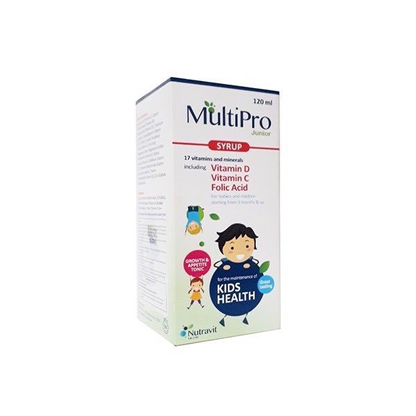 Sản phẩm MultiPro Junior Syrup cải thiện biếng ăn và suy dinh dưỡng ở trẻ, chai 120ml – Health Pharmacy