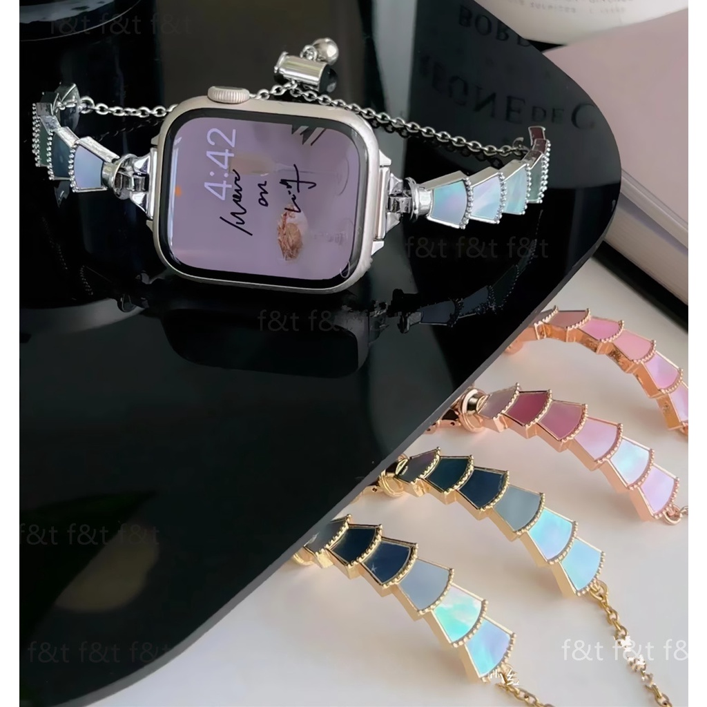 Dây Đeo Thay Thế Chất Liệu Kim Loại Đính Đá Lấp Lánh Cho Apple watch iwatch series 8 7 SE 6 5 4 3 2 1 8