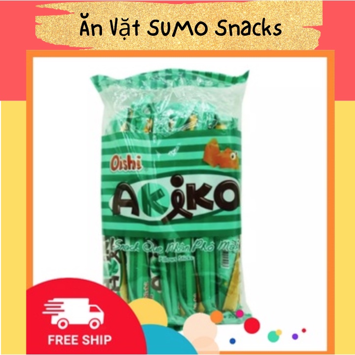 Snack Que Nhân Phô Mai Akiko Oishi gói 160g-Ăn Vặt Sumo Snack