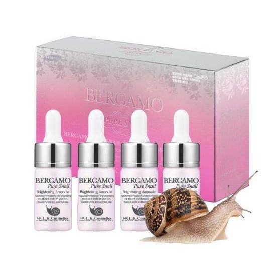 [Hàng chính hãng] Bộ tinh chất dưỡng da Bergamo Pure Snail Brightening Ampoule Set 13mlx4