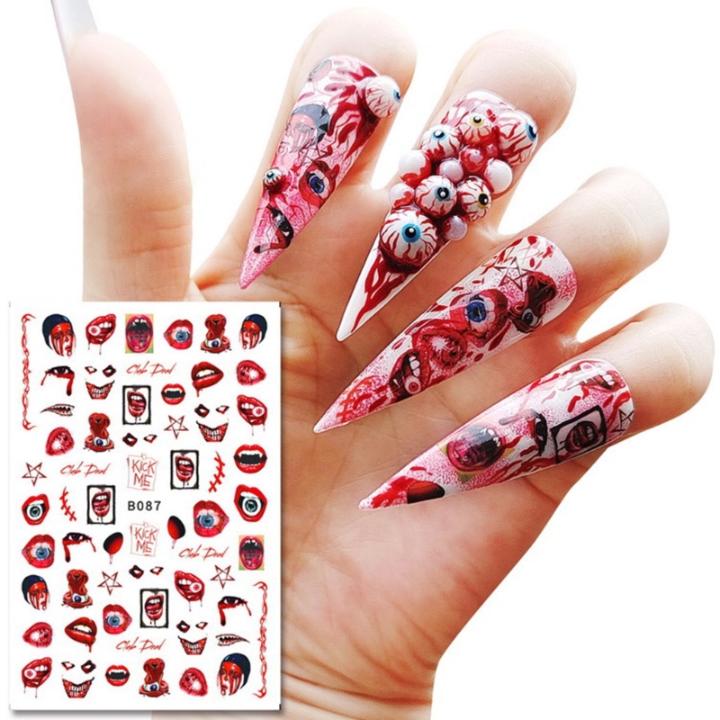 Hình Dán Móng Tay Chủ Đề Halloween Kinh Dị