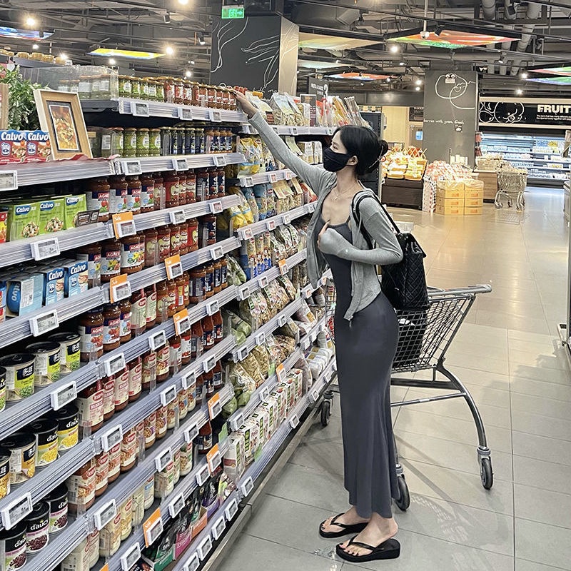 Đầm Đuôi Cá Hai Dây Dáng Dài Chất Liệu Cotton Thân Thiện Với Môi Trường