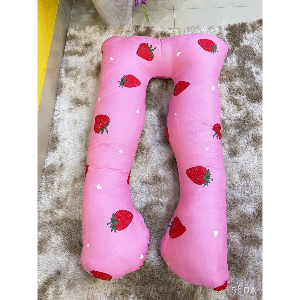 Gối bầu chữ U M2T bedding vải cotton lõi bông tinh khiết kháng khuẩn ( giá sỉ giảm mạnh)