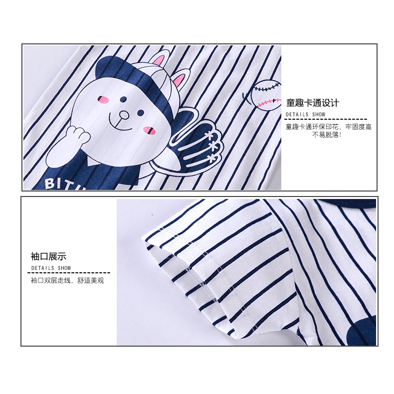 Bộ đồ SANITKUN chất liệu 100% cotton với áo không tay in hình hoạt hình cho bé trai bé gái