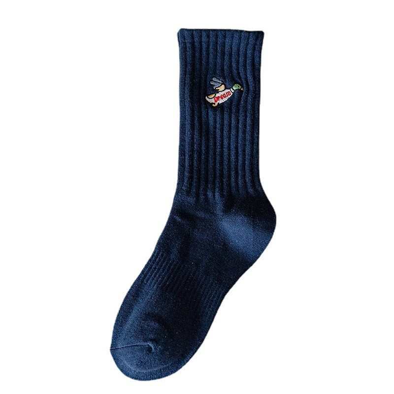 Vớ Human Made cotton thêu họa tiết hoạt hình phong cách Nhật Bản cổ điển thời trang đường phố