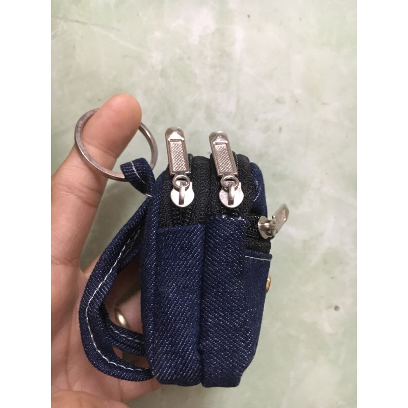 Móc khoá balo mini vải jean jeans đẹp