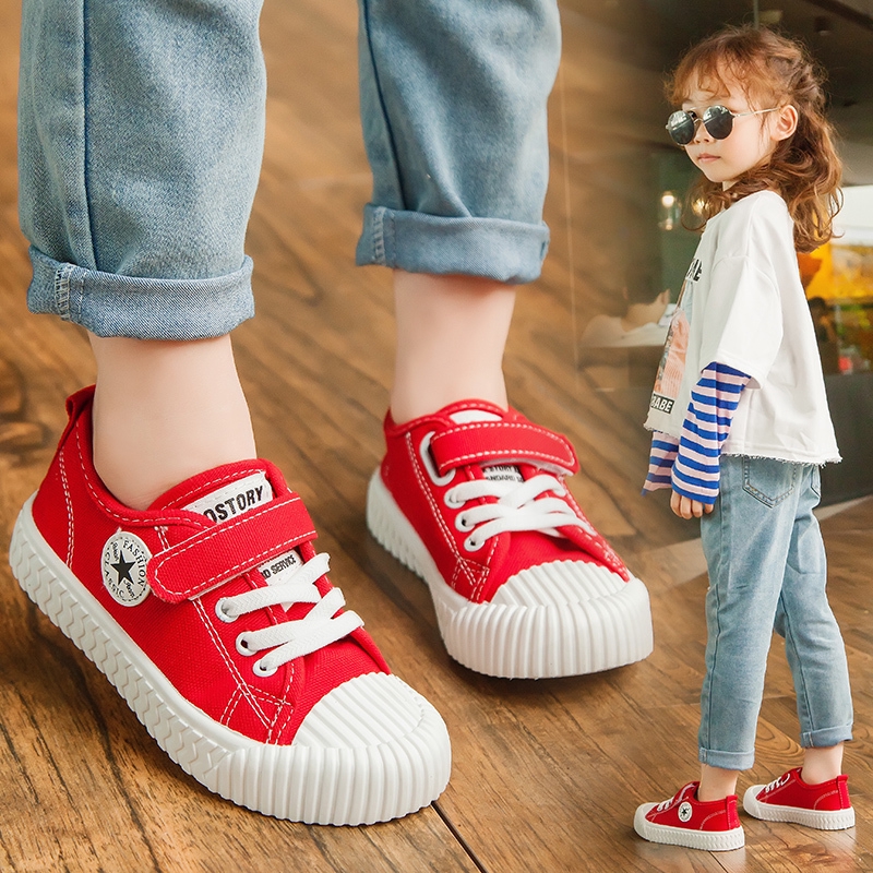 Giày thể thao vải canvas màu kẹo thời trang cho bé gái 0-7 tuổi