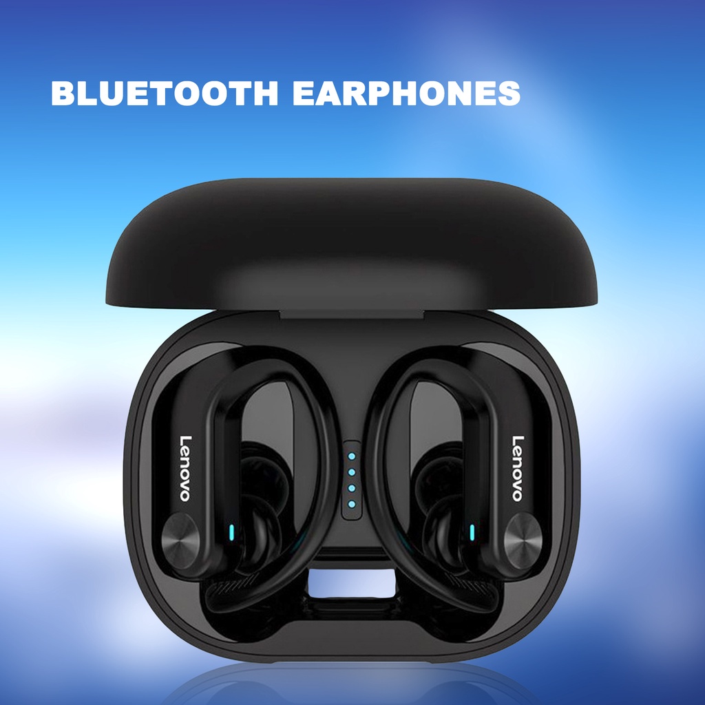 Set 2 Tai Nghe Không Dây Thể Thao LENOVO Móc Tai LP7 Bluetooth TWS Âm Thanh Nổi Hifi Chống Nước IPX5 Kèm Micrô