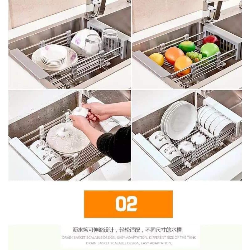 KỆ CO GIÃN ĐẶT NGANG BỒN RỬA BÁT